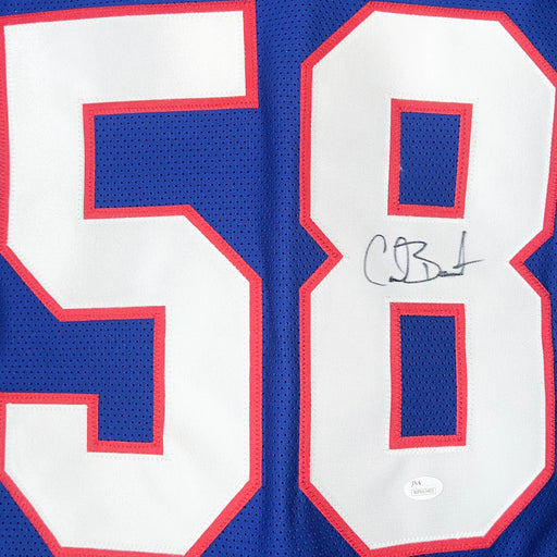 Carl Banks Signed New York Football Jersey Blue (JSA)