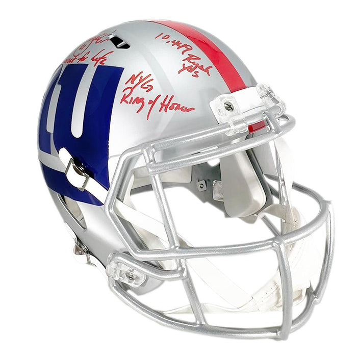 Tiki Barber Signed Multi-Inscription New York Giants AMP Speed Full-Size Replica Football Helmet (JSA) - RSA