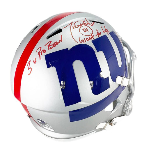 Tiki Barber Signed Multi-Inscription New York Giants AMP Speed Full-Size Replica Football Helmet (JSA) - RSA