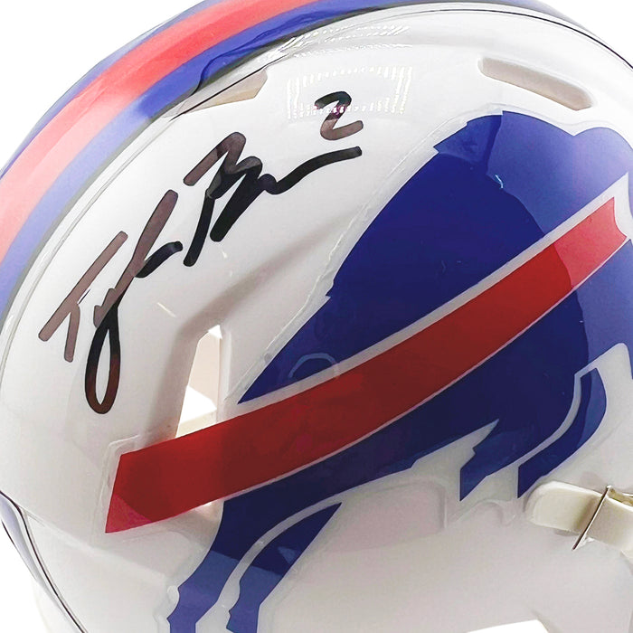 Tyler Bass Signed Buffalo Bills Speed Mini Football Helmet (JSA)