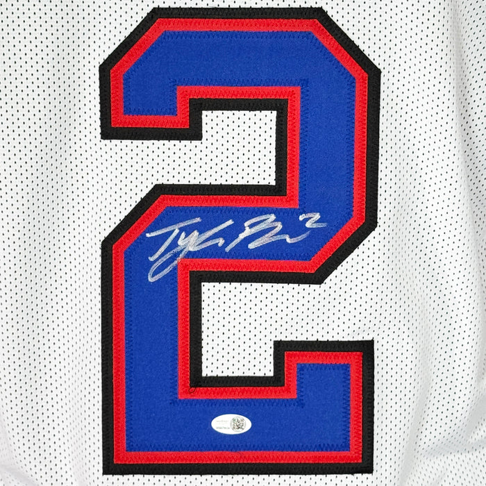 Tyler Bass Signed Buffalo White Football Jersey (JSA)
