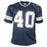 Bill Bates Signed Dallas Blue Football Jersey (JSA)