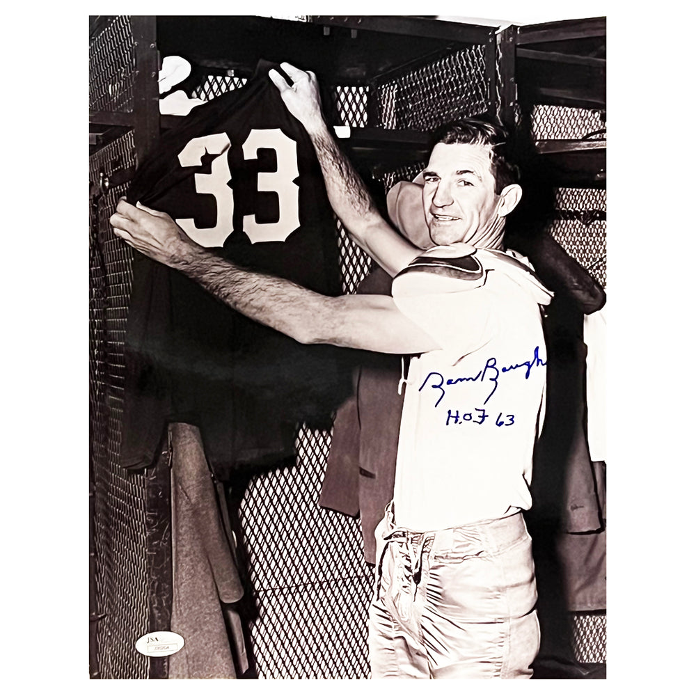 Sammy Baugh Signed HOF 63 Inscription Pose 3 Football 11x14 Photo (JSA)