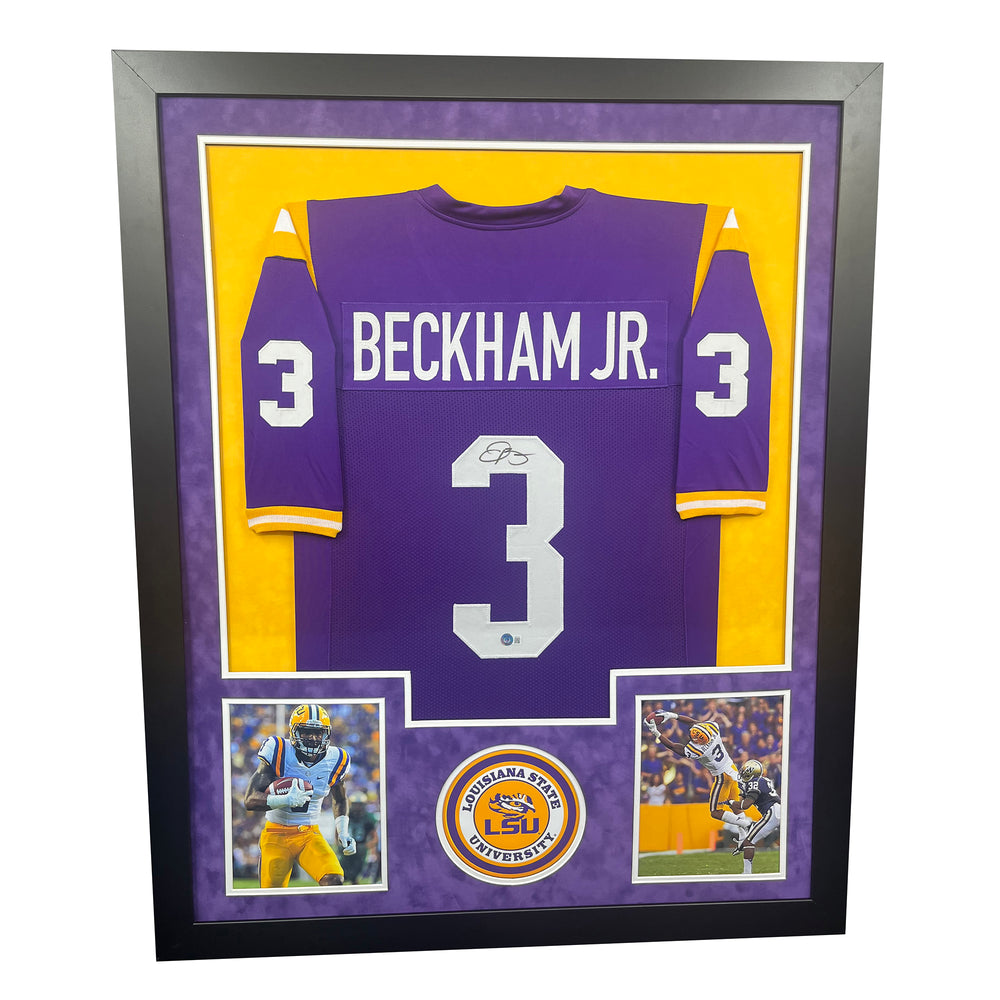 Odell Beckham Jr Signed LSU College Purple Custom Double-Suede
