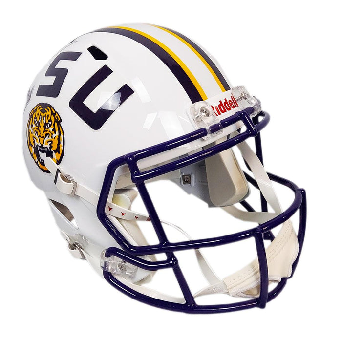 Odell Beckham Jr Signed LSU Tigers Speed Full-Size Replica White Football Helmet (Beckett) - RSA