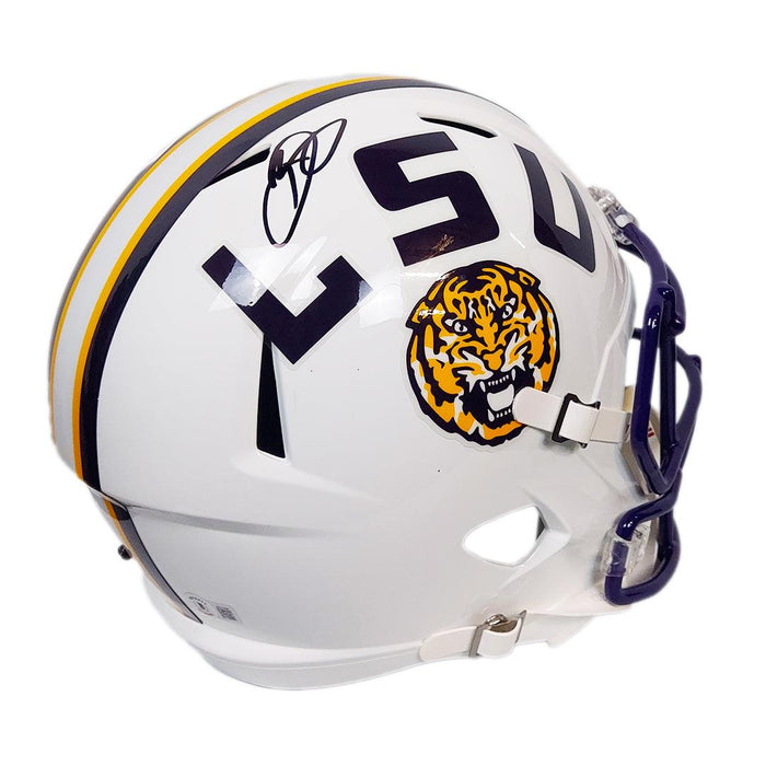 Odell Beckham Jr Signed LSU Tigers Speed Full-Size Replica White Football Helmet (Beckett) - RSA