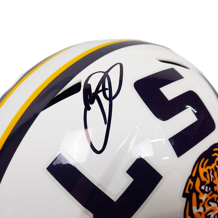 Odell Beckham Jr Signed LSU Tigers Speed Full-Size Replica White Football Helmet (Beckett) - RSA