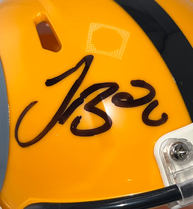 Le'Veon Bell Signed Pittsburgh Steelers Throwback Speed Mini Football Helmet (Beckett)