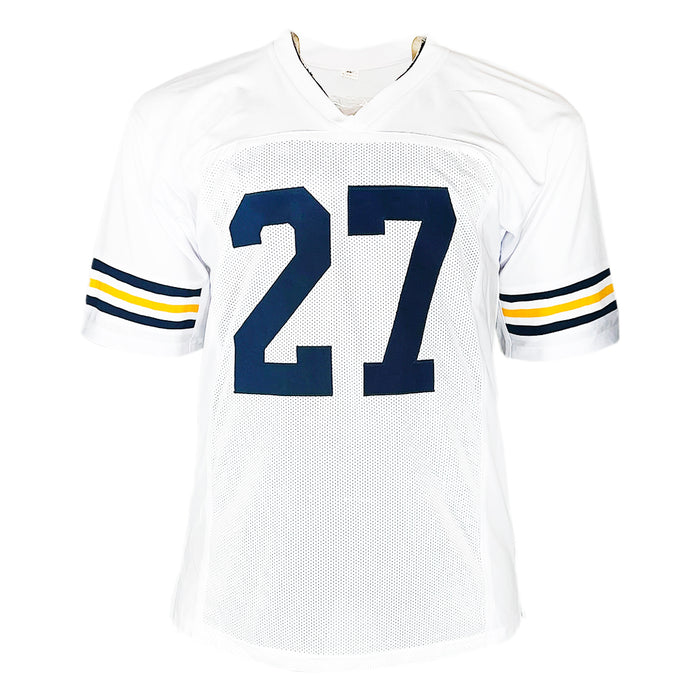 Joe Bellino Signed HT 60 Inscription Navy College White Football Jersey (JSA)