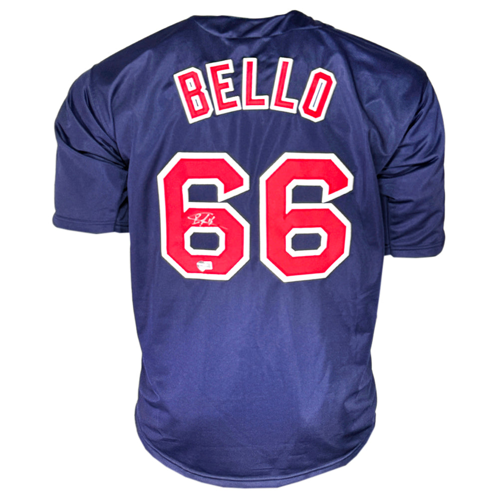 Brayan Bello Signed Boston Navy Baseball Jersey Silver Ink (Beckett)