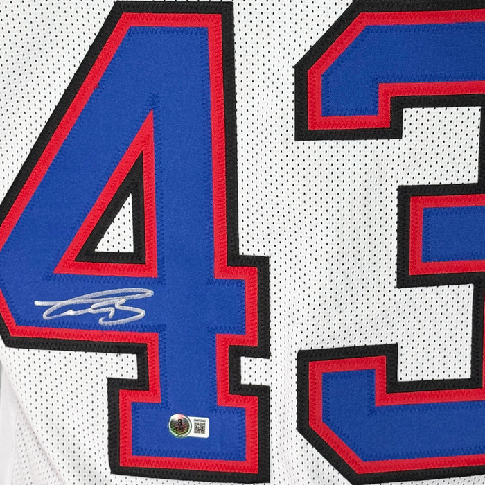 Terrel Bernard Signed Buffalo White Football Jersey (Beckett)
