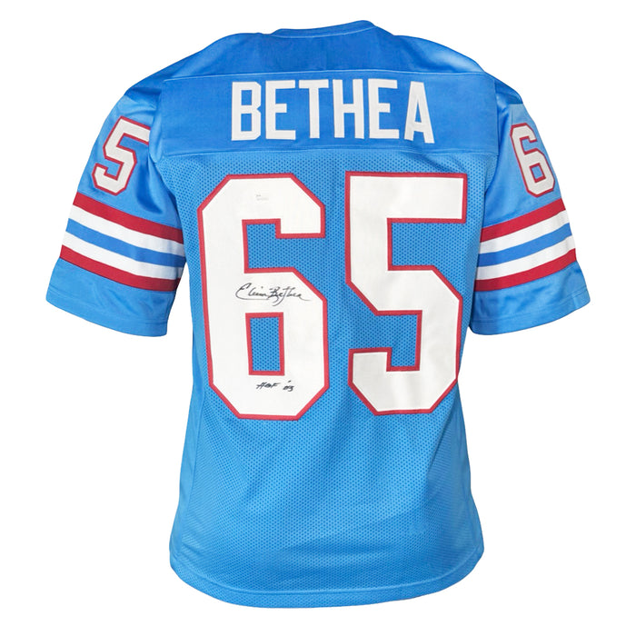 Elvin Bethea Signed HOF 03 Houston Light Blue Football Jersey (JSA)