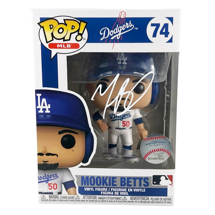 Mookie Betts Signed Los Angeles Dodgers Funko POP! #74 White Jersey(JSA)