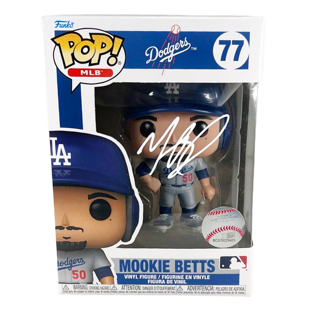 Mookie Betts Signed Los Angeles Dodgers Funko POP! #77 Grey Jersey (JSA)