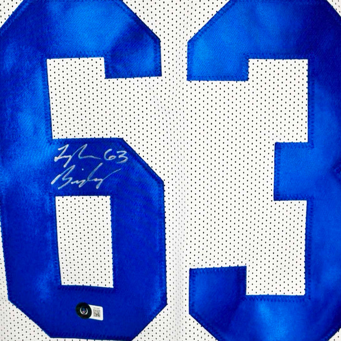 Tyler Biadasz Signed Dallas White Football Jersey (Beckett)