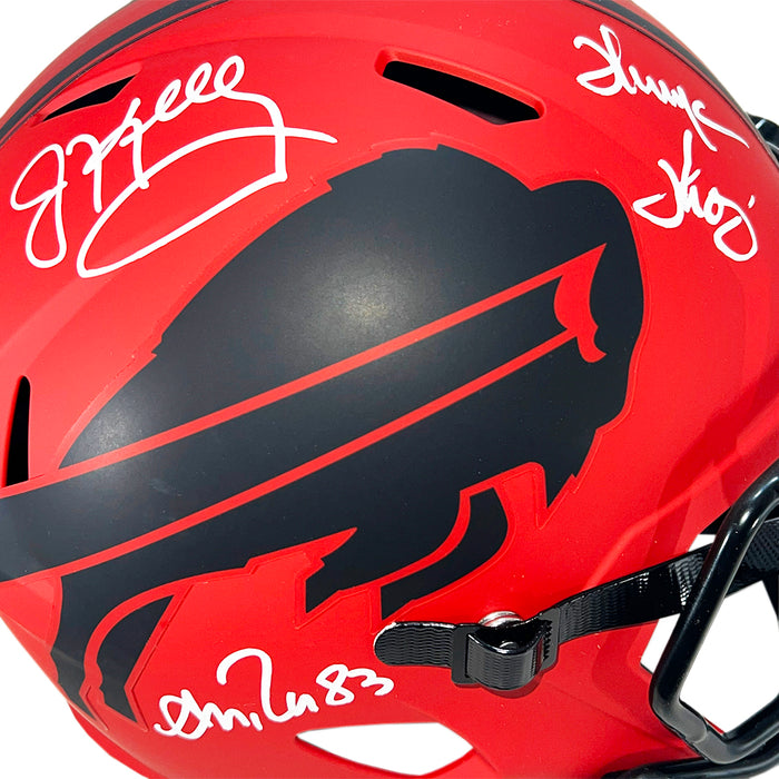 Bills Triplets Signed Buffalo Bills Rave Full-Size Replica Football Helmet (Beckett)