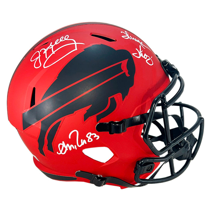 Bills Triplets Signed Buffalo Bills Rave Full-Size Replica Football Helmet (Beckett)