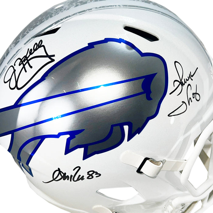 Bills Triplets Signed Buffalo Bills Rivalries Full-Size Replica Football Helmet (Beckett)