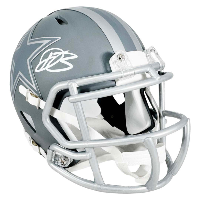 cowboys fantasy football helmet Daron Bland Signed Dallas Cowboys Slate Alternate Speed Mini Football — RSA