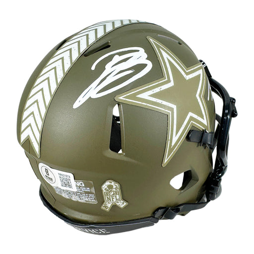 Daron Bland and Trevon Diggs Dual Signed Dallas Cowboys Salute to Service Mini Football Helmet (Beckett)