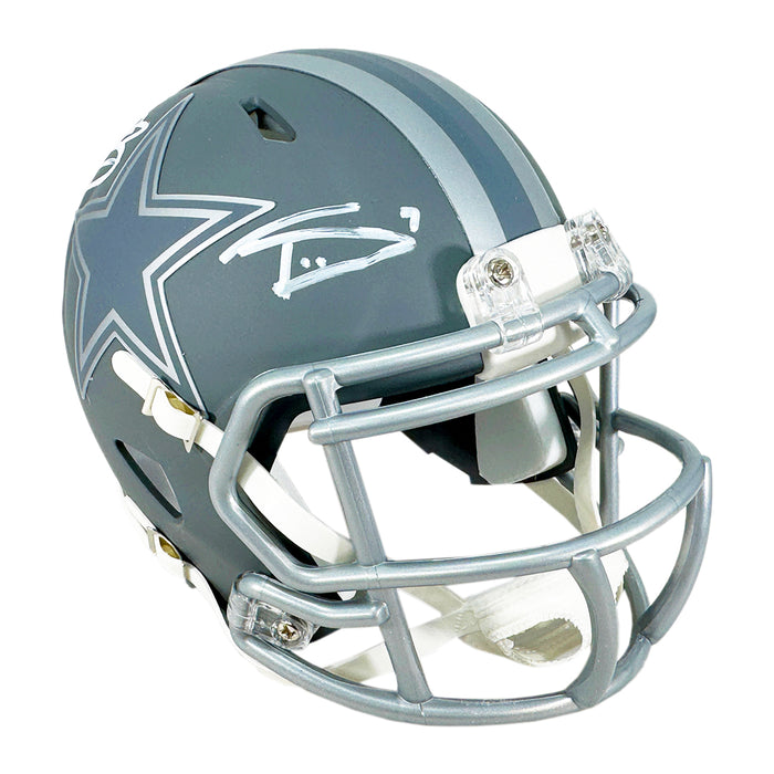Daron Bland and Trevon Diggs Signed Dallas Cowboys Slate Alternate Speed Mini Football Helmet (Beckett)