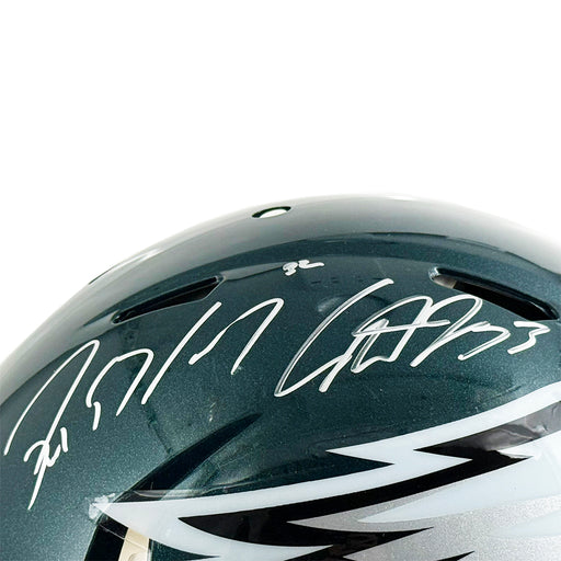 Cooper DeJean and Reed Blankenship Signed Super Bowl LIX Philadelphia Eagles Authentic Speed Full-Size Football Helmet (Fanatics)