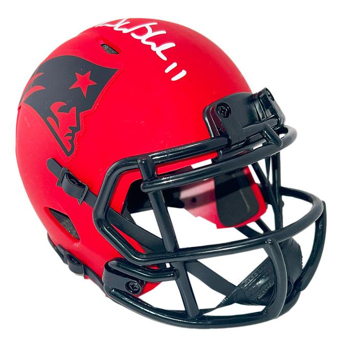 Drew Bledsoe Signed New England Patriots Rave Mini Football Helmet (Beckett)