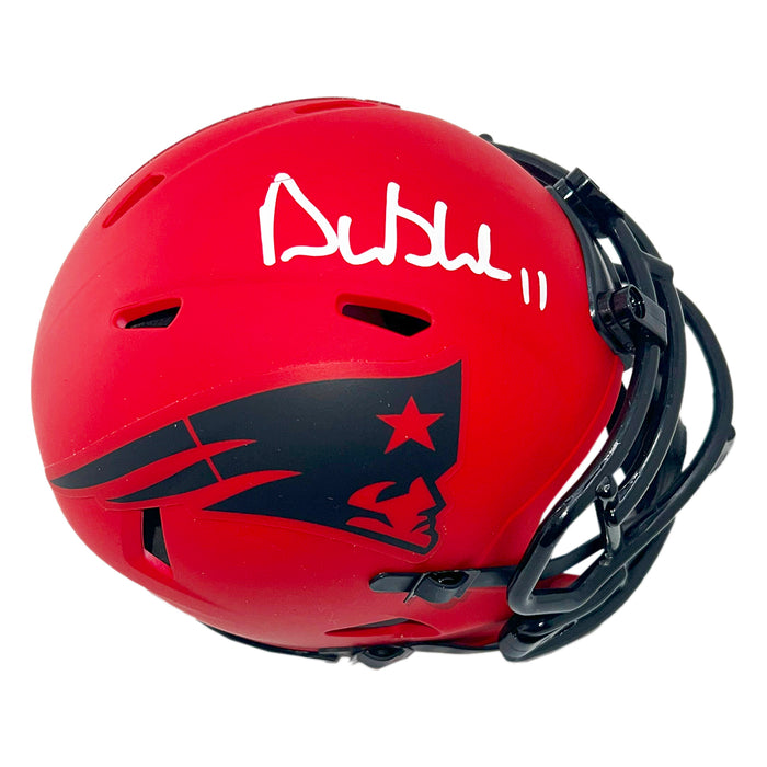 Drew Bledsoe Signed New England Patriots Rave Mini Football Helmet (Beckett)