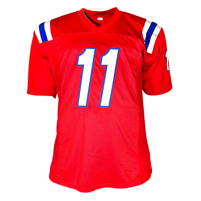Drew Bledsoe Signed New England Red Football Jersey (JSA)