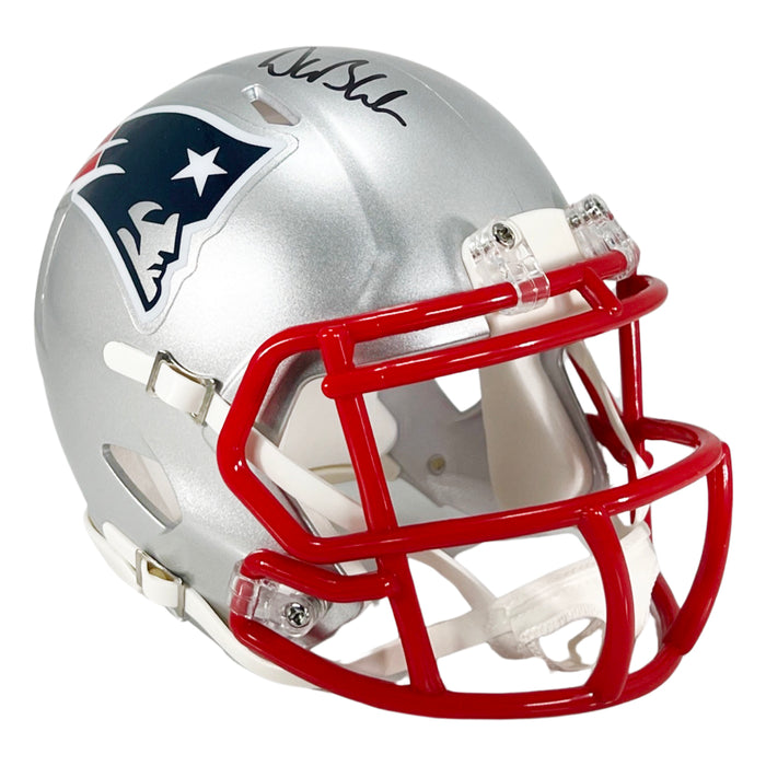 Drew Bledsoe Signed New England Patriots Speed Mini Football Helmet (JSA)
