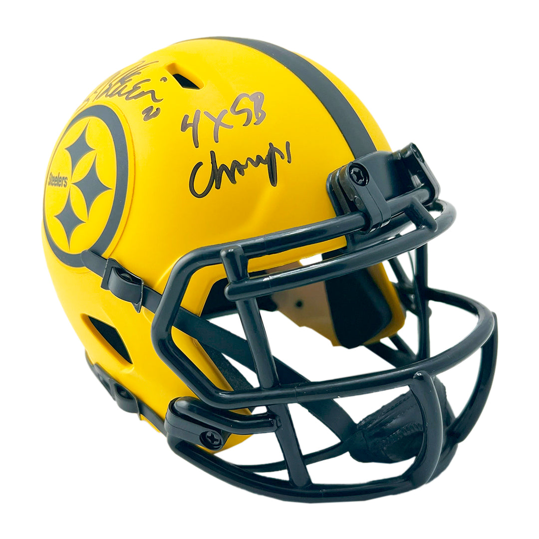 Rocky Bleier Autographed Pittsburgh Steelers Black Full-Size Helmet  4x Sb Champs)   Uda Coa