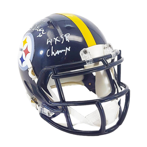 Rocky Bleier Signed 4x SB Champs Inscription Pittsburgh Steelers Speed Mini Football Helmet (Beckett) - RSA