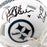 Rocky Bleier Signed 4x SB Champs Inscription Pittsburgh Steelers Salute to Service 2024 Mini Football Helmet (Beckett)