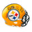 Rocky Bleier Signed 4x SB Champs Inscription Pittsburgh Steelers Throwback Gold Speed Mini Football Helmet (Beckett)