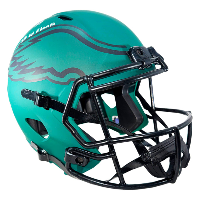 LeGarrette Blount Signed SB LII Champ Inscription Philadelphia Eagles Rave Full-Size Replica Football Helmet (JSA)