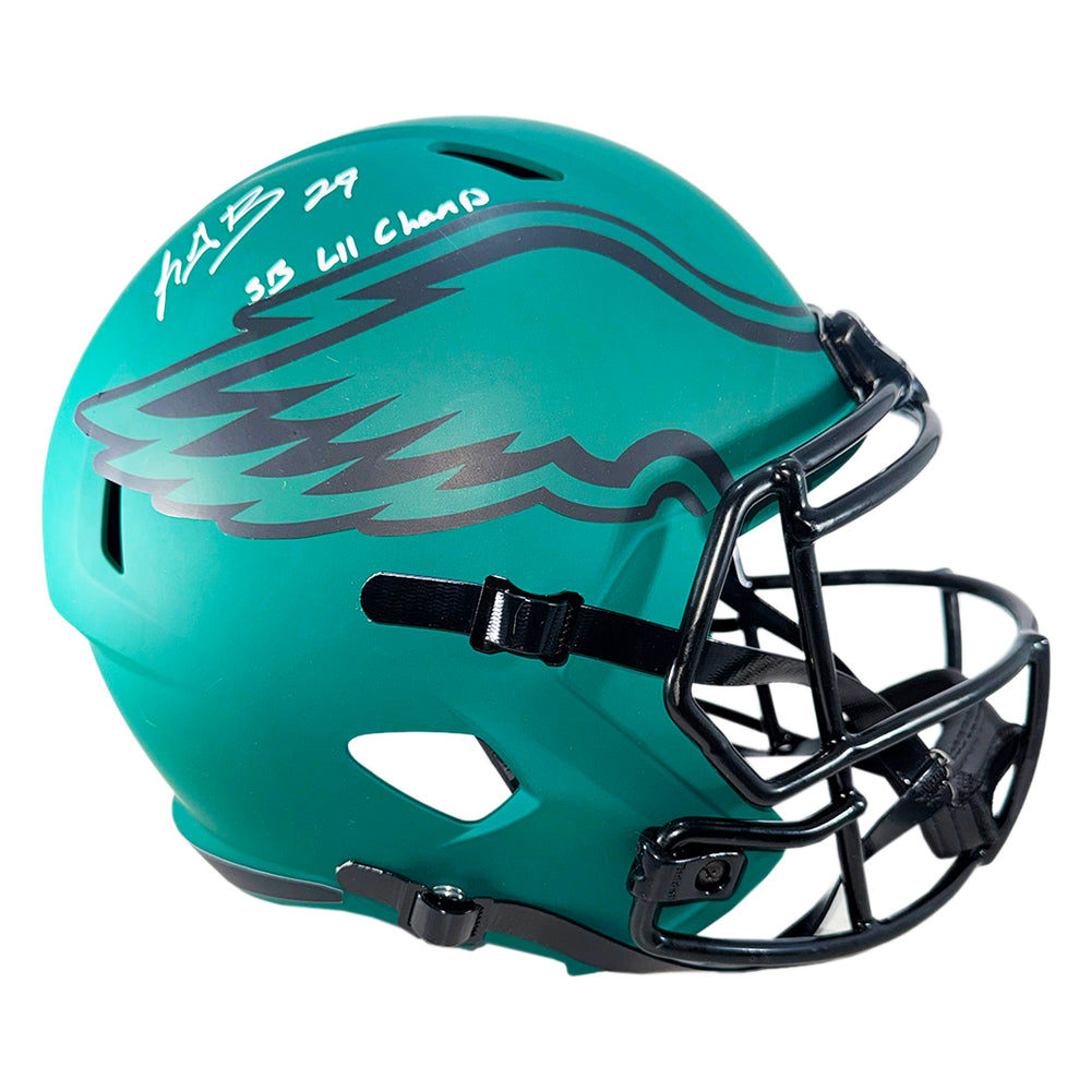 LeGarrette Blount Signed SB LII Champ Inscription Philadelphia Eagles Rave Full-Size Replica Football Helmet (JSA)