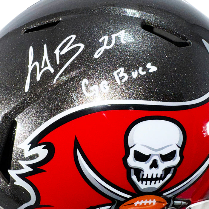 LeGarrette Blount Signed Go Bucs! Inscription Tampa Bay Buccaneers Speed Full-Size Replica Football Helmet (JSA)
