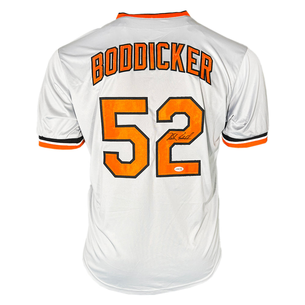 Mike Boddicker Signed Baltimore Grey Baseball Jersey (JSA)