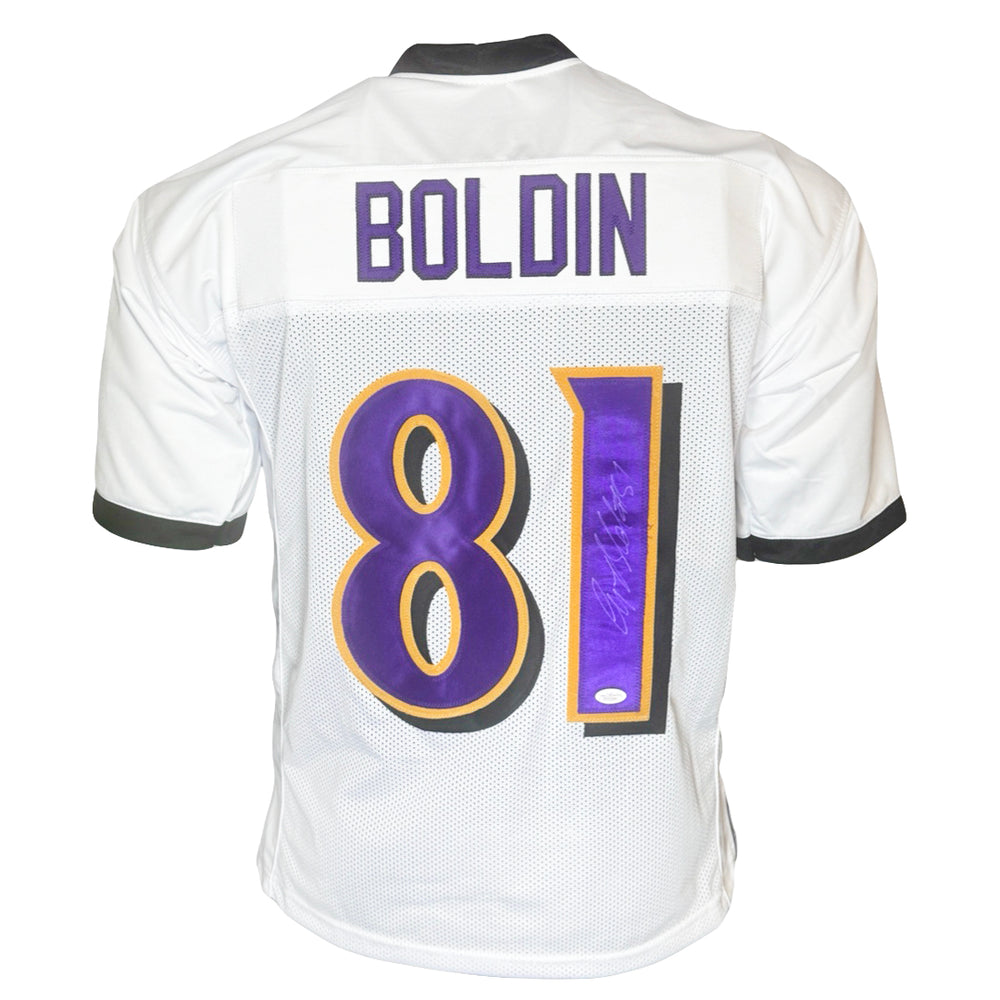 Anquan Boldin Signed Baltimore White Football Jersey (JSA)
