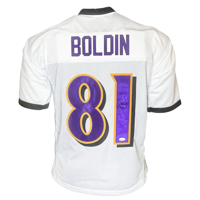Anquan Boldin Signed Baltimore White Football Jersey (JSA)