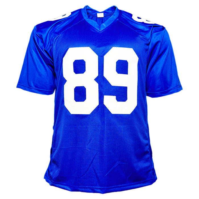 Kevin Boss Signed SB XLII Inscription New York Blue Football Jersey (JSA)