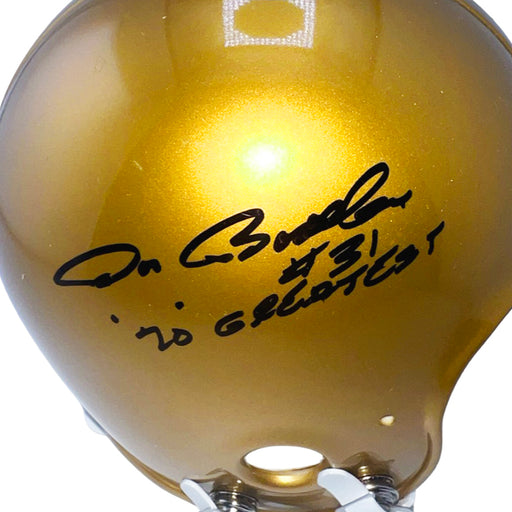 Don Bosseler Signed 70's Greatest Washington Redskins Gold Mini Football Helmet (JSA)
