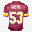 Jeff Bostic Signed Go Hogs Inscription Washington Red Football Jersey (JSA)