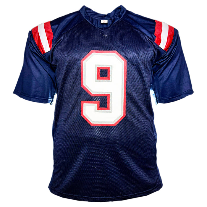 Kayshon Boutte Signed New England Blue Football Jersey (Beckett)
