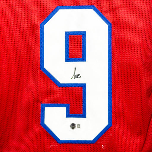 Kayshon Boutte Signed New England Red Football Jersey (Beckett)