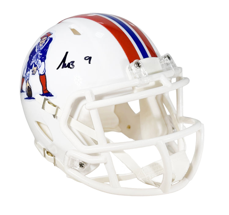 Kayshon Boutte Signed New England Patriots Throwback 82-89 Speed Mini Football Helmet (Beckett)