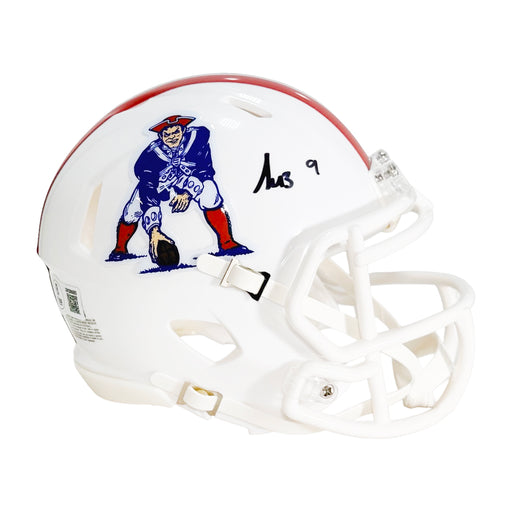 Kayshon Boutte Signed New England Patriots Throwback 82-89 Speed Mini Football Helmet (Beckett)