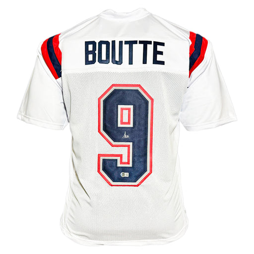 Kayshon Boutte Signed New England White Football Jersey (Beckett)