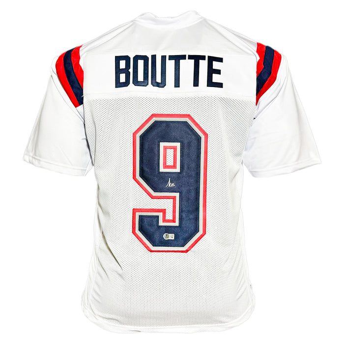 Kayshon Boutte Signed New England White Football Jersey (Beckett)