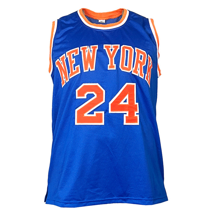 Bill Bradley Signed New York Blue Basketball Jersey (JSA)